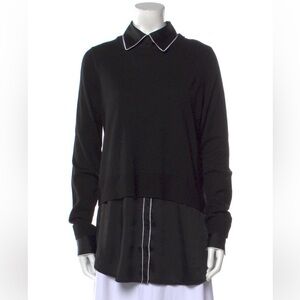 Sandro Black Long Sleeve Top